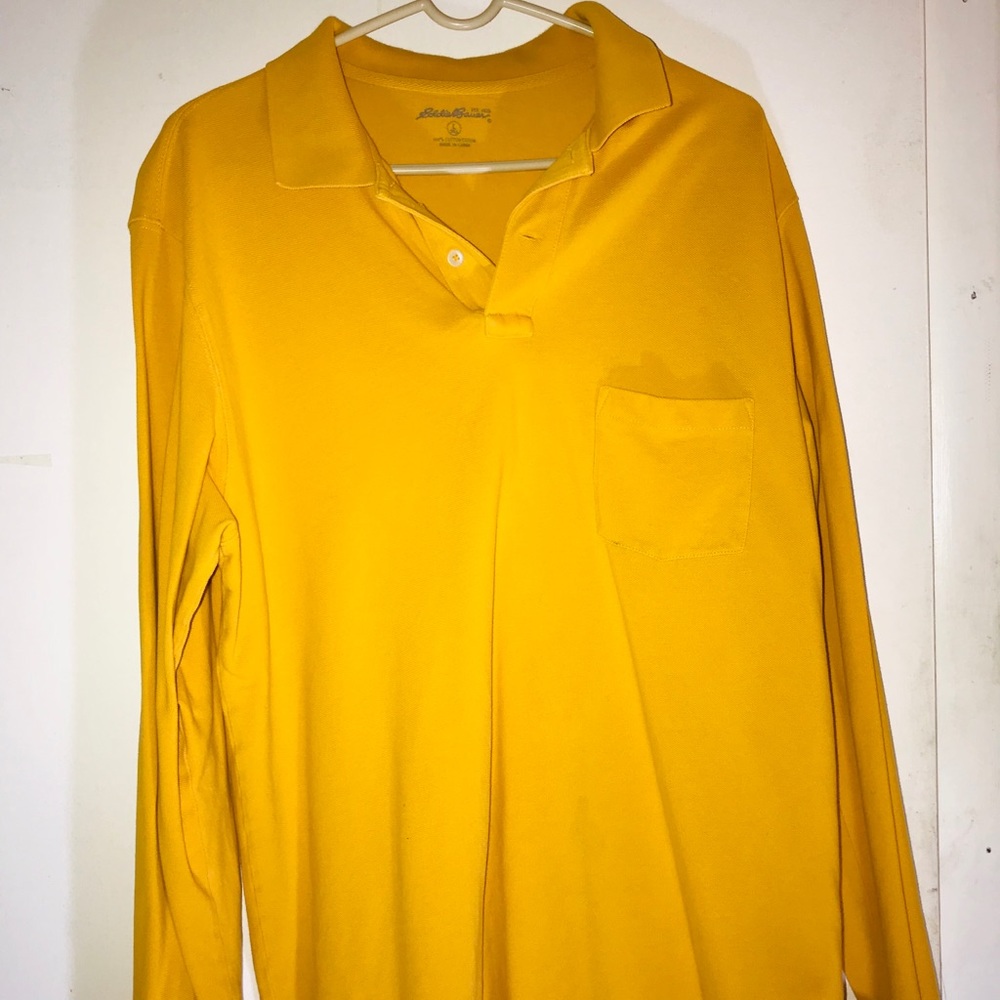 Large yellow Eddie Bauer jersy shirt